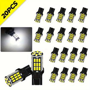 TEMU 20개 T10 921 168 LED 전구 화이트, 슈퍼 42smd 3014 LED 교체 12 볼트 RV 캠퍼 보트 트렁크 인테리어 돔 맵 라이트