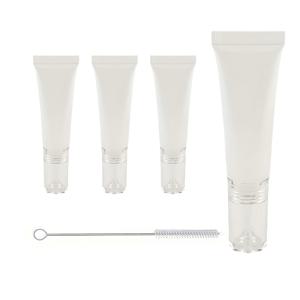 TEMU 4개 세트 리필 가능 화장품 디스펜서, 10ml 스퀴즈 병 (파운데이션, 세럼, 크림, 메이크업 리무버, 바디 워시용) - 휴대용 여행용 및 청소 브러쉬 포함