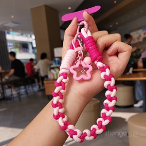 TEMU 나일론으로 엮인 랜야드와 손목 스트랩, 세련되고 간편하며 남녀 모두 사용 가능, 별과 종 벨 장식이 있는 클립형 휴대폰 케이스 액세서리, 야외 사용에 적합