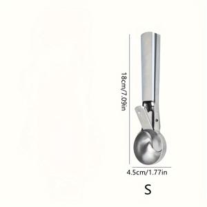 TEMU 1개 고품질 스테인리스 스쿱 - 트리거 장착, 헤비듀티 메탈 디저트 스푼, 냉동 요거트 및 용, 식기세척기 안전 주방 액세서리, 맛있는 간식을 위한 완벽한 스푼 | 내구성 있는 스패드