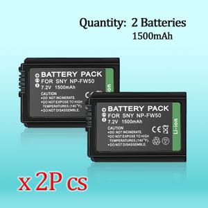 TEMU NP-FW50 대용량 7.2V/1500mAh 충전식 배터리 - Sony , a5100, , a6100, a6300, , a6500, a7, a7 II, a7R, a7R II, a7S, a7S II, DSC-RX10 III, DSC-RX10, DSC-RX10 II, DSC-RX10 IV, ILCE-QX1, ILCE-QX1L 및 기타 카메라 호환