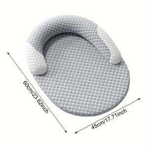 TEMU 1팩 세탁 가능한 천으로 만든 애완동물 침대 패드 60x45cm - 아이스 비안 냉각 디자인, 베개 포함, 비눗방울 방지, 강력한 애완동물 침대, 개 및 고양이용, 기계 세척 가능, 수납함, 자동차 시트, 소파, 침대용 애완동물 침대, 수납함 액세서리, 스니그 핏, 아늑한 질감