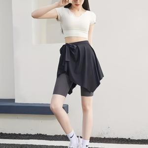 TEMU 조절 가능한 스트랩이 있는 여성용 안티글레어 스커트 - 미끄럼 방지, 루즈핏 힙 커버링 스커트, 댄스용, 사계절 피트니스 & 캐주얼 스커트 블랙/ - 쉬운 세척 원단, 옷, 댄스 기어, 비대칭 디자인, 내구성, 기어, 통기성 소재, 여성용|라인댄스복
