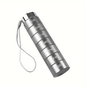 TEMU 7pcs 금속 알약 정리함, 스택 가능한 휴대용 방수 여행 알약 케이스, 대형 알루미늄 합금 여행 약통