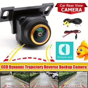TEMU 【다이내믹 궤적 HD 후진 백업 카메라】 170° 물고기눈 CCD 렌즈 풀 컬러 야간 시야 광각 자동차 후방 보도 범용 카메라, 스마트 스티어링 가이드 라인 포함 SUV 픽업 캠퍼 트랙터 밴 트럭 RV용