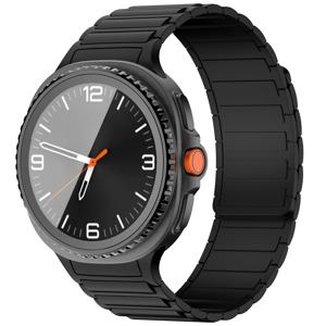 TEMU 고품질 자석형 실리콘 시계줄 - for Samsung Galaxy Watch 8 (40mm, 44mm, Classic 46mm) 호환. 무봉제 조절, 듀얼컬러 디자인, 커플용으로 세련된 사이즈로 내구성과 땀방지 기능