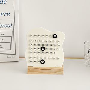 TEMU 1개/나무 DIY 데스크탑 캘린더, 창의적인 사무실 데스크탑 장식, 휴일 장식 캘린더, 고급스러운 캘린더, 일상 계획에 매우 적합, 공부 선물 및 데스크탑 액세서리, 일일 일정 계획, 학교 용품 및 개학 시즌에 적합|2025년달력