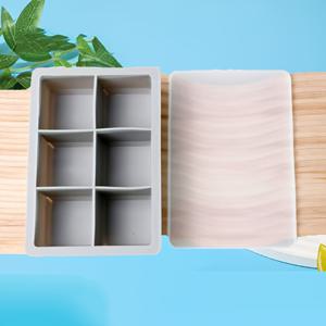 TEMU 6구 뚜껑 실리콘 아이스큐브 몰드 - 사각형 아이스큐브 만들기, 유연하고 재사용 가능, 냉장고, 위스키, 초콜릿, 베이비푸드, 주스용 - 여름철 필수 주방 용품