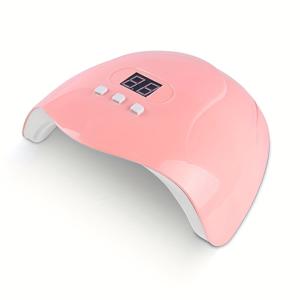 TEMU 54W 18개 램프 비즈 핑크 스마트 인덕션 네일 아트 로스팅 라이트, 디지털 디스플레이 및 타이머 기능, 다양한 네일 폴리쉬 글루 네일 머신에 적합