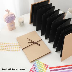 TEMU 1pc 빈티지 크래프트 종이 아코르디언 스크랩북 앨범 - 졸업, 데이, 새해 선물용 DIY 메모리 북
