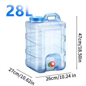TEMU 1개 휴대용 물통 - 캠핑, 여행, 하이킹에 이상적, 순수 미네랄 워터 보관 용기, 3-28L/0.79-7.39 Gal, 블루 투명 소재, 노동절/독립기념일 야외 레저 완벽
