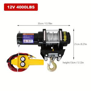 TEMU 1pc 12V 전기 도로 윈치, 조절 가능한 높이 및 모래 방지 디자인 - 자동차 구조, 건설, 소방 및 산림 작업을 위한 중량 철 구조 - 2x 12V 배터리 포함, 카라반용 윈치, 추수 감사절에 완벽합니다.