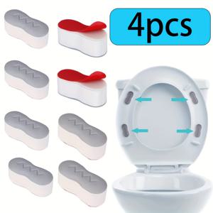 TEMU 범용 변기 시트 쿠션, 강력한 접착력, 소음 감소, 미끄럼 방지 디자인, 쉽게 세척, 방수, 미끄럼 방지 욕실 액세서리