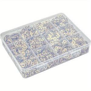 TEMU 1100개의 미니 나무 숫자 0-9, 15mm 빈티지 중공 공예 숫자, DIY 비즈 장신구 만들기 조각, 스크랩북 용품, 직사각형 나무 미술 용품