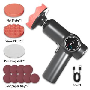 TEMU 무선 자동차 폴리셔, USB 충전식 전기차 왁싱 및 버핑 도구, 2단계 속도 조절, 2000mAh 배터리 포함 – 자동차 스크래치 수리 및 샌딩, 윈드실드 필름 클리너에 이상적. 다양한 폴리쉬 패드와 연마지가 포함