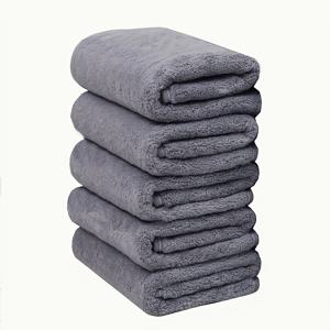 TEMU 솔리드 컬러 타월 5개 세트, 35*75cm/14*29인치, 고품질 마이크로화이버 핸드타월, 부드럽고 편안한 페이스 클로스, 빠른 건조 흡수력, 홈 욕실용