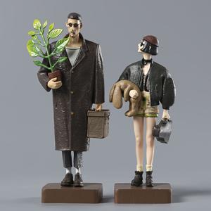 TEMU 두 개의 빈티지 스타일 PVC 인형 모델 2pcs 세트, 수집 가능한 빈티지 영화 캐릭터 데스크탑 장식, 예술 디자인 영화에 영감을 받은 인형 모델