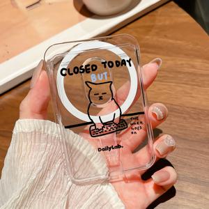 TEMU 워커 캣 패턴 N52 자석 카드 홀더, 간편 부착. PC 소재 제작. 삼성, 아이폰 및 기타 자석 휴대폰/케이스 호환 가능. 은행카드, 신용카드, 멤버십 카드 등 1~4장 보관 가능. 스타일리시하고 내구성 강한 여행 필수품