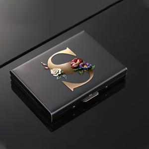 TEMU 선택할 수 있는 26개의 문자가 있는 RFID 신용카드 홀더 스테인리스 스틸 신용카드 지갑 비즈니스 카드 홀더 여성 남성용|명함지갑