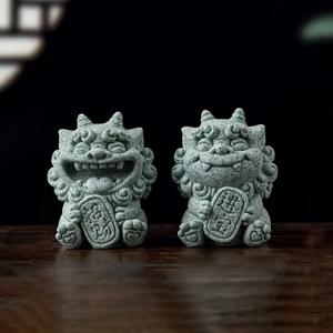 TEMU 중국 사암 Pixiu 입상 - 사무실 책상 장식을위한 풍수 부 수호자 동상 - 전통 구정 홈 장식 소장품 - 5Cm/2In