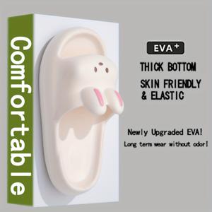 TEMU 청소년 귀여운 만화 토끼 슬라이드 - 남아와 여아를 위한 통기성 EVA 두꺼운 밑창 슬리퍼, 가벼운 실내/실외 여름 신발, 재미있는 토끼 디자인, 실내 슬리퍼, 재미있는 청소년 발 신발|슬리퍼|샌들|실내화