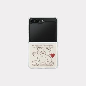 [메이드모먼] fluffy strawberry bear 디자인 [제트플립 클리어하드 폰케이스]