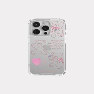 [메이드모먼] fluffy strawberry bear 디자인 [탱크투명 폰케이스]