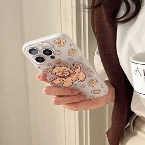 [메이드모먼] vintage puppy pattern 디자인 [반투명 폰케이스]