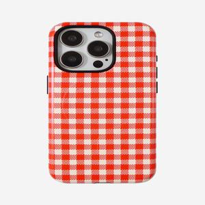 [러브오낫] iPhone16E입고[맥세이프/터프]Red Check Magsafe/Tough Phonecase
