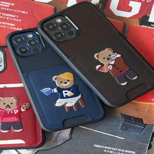 [그립톡] 프로자인 땡큐프렌즈 테디 자수 포켓 카드 케이스