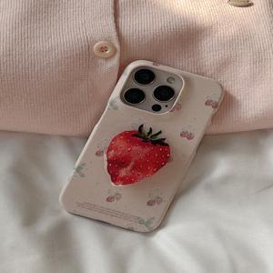 [메이드모먼] strawberry flower pattern 디자인 [하드 폰케이스]