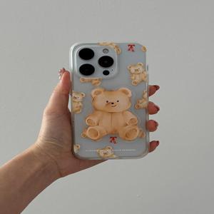 [더나인몰] pattern cozy teddy [반투명 폰케이스]