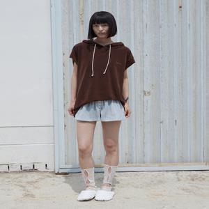 [모노크롬] terry crop top (brown)