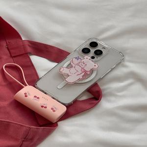[메이드모먼] ribbon cherry 디자인 [도킹형 보조배터리]