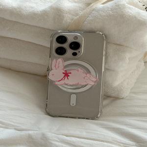 [메이드모먼] fuzzy ribbon bunny 디자인 [맥세이프 아크릴스마트톡]