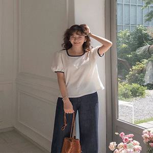 [3천장돌파!][LABEL] 살랑살랑 은은한 링클도트 신축티 [size:F,1]