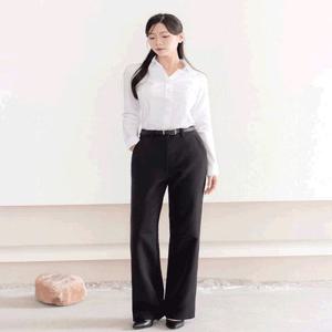 델리아 바지 | 다리 1.3배 길어보이는 하이웨스트 세미부츠컷 정장 슬랙스 팬츠