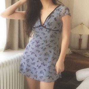 ????Floral short-sleeved dress [휴양지원피스]
