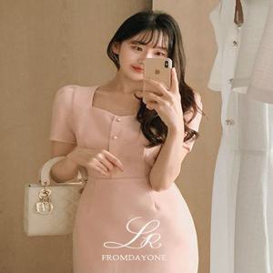 여름하객룩????Made)퍼퓸 하트스퀘어넥 진주 트위드원피스(반팔.ver/미니,미디.ver/반팔/하객룩)