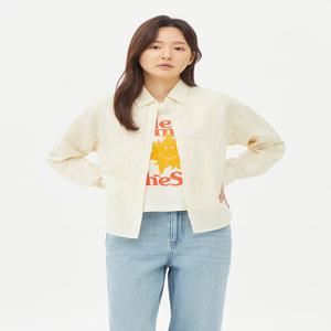 여성) 리넨 레귤러 카라 셔츠 (루즈핏)_MSE2WC2901
