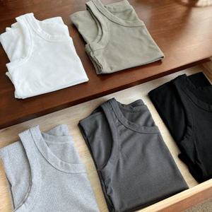 [부유방커버/무배] 어반 데일리 골지 스판 레이어드 망고 민소매 컬러 니트 나시 5color