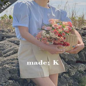 [자체제작/S-XL/하객룩]제너 퍼프 반팔 블라우스 (데이트룩/하객룩/퍼프블라우스/반팔블라우스/여름블라우스/코튼블라우스)