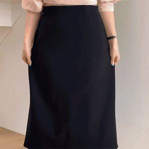 [5000장돌파/-3KG핏/자체제작/하객룩스커트]치즈밴딩스커트 H핏미디ver  데일리룩/러블리/밴딩스커트/히든밴딩/롱스커트/H라인스커트/슬릿스커트/트임스커트/하객룩/출근룩/오피스룩
