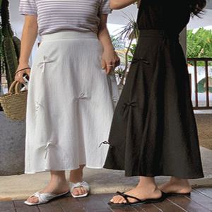 [25-38] 레브디눈 링클 리본 밴딩 플레어 롱 스커트 ( 여름-데일리룩-데이트룩-캠퍼스룩-휴양지룩-바캉스룩-코지룩-빅사이즈-38사이즈-자체제작-러블리-모던한-발레코어-꾸안꾸-사랑스러운-귀여운-통통녀 )