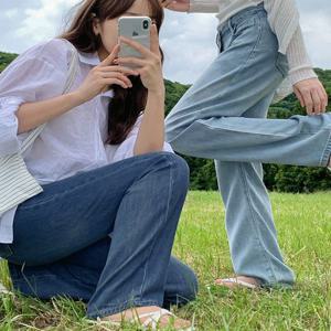 [박하바지????][후들후들][MADE] 플러팅 워싱 세미 와이드 데님 청바지 (텐셀75%)(25~36) (텐셀데님-여름데님-후들데님-여름청바지-와이드청바지-빅사이즈청바지-연청-진청)
