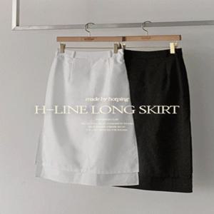 [잘록허리/은근섹시미][MADE] 로어드 뒷밴딩 레이어드 사이드슬릿 H라인 롱스커트(44~110) (빅사이즈스커트-레이어드치마-롱치마-레이어드룩-화이트스커트-체형커버)