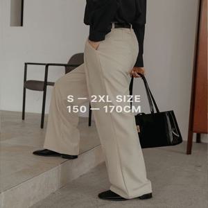 [얼리어텀] [단독] [2만장돌파/S-2XL/숏,스탠다드,롱 기장옵션] 올데이 밴딩 와이드 슬랙스 (당일배송/가을/간절기/핀턱/하이웨스트/뒷밴딩/오피스룩/하객룩/출근룩/빅사이즈)