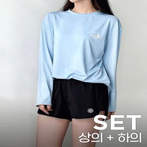[주7일배송] 여성 래쉬가드세트 루즈핏 긴팔 보드숏 스윔팬츠 빅사이즈 수영복 하의 RF342 AD205