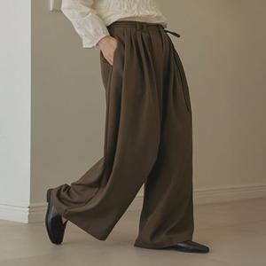 [얼리어텀] 보멘트 스트랩 세트 핀턱 와이드 슬랙스 (당일배송/가을/간절기/사계절/벨트/클래식/단정/포멀/데일리룩/하객룩/격식룩/오피스룩/출근룩)