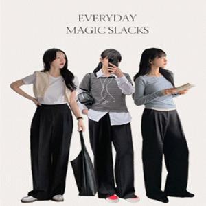 [7day????/교복슬랙스/완벽보정핏][MADE] 아이던 투핀턱 롱비죠 와이드 슬랙스(25~36) (빅사이즈슬랙스-핀턱슬랙스-비죠슬랙스-빅사이즈팬츠-와이드팬츠-주름팬츠-체형커버-출근룩-하객)